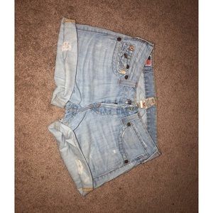 True Religion Distressed Shorts